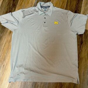 U/M Michigan grey and white short sleeve golf short 2XL